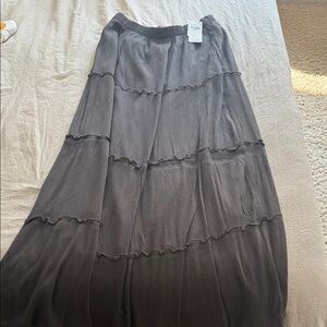 Hollister Charcoal Tiered Maxi Skirt